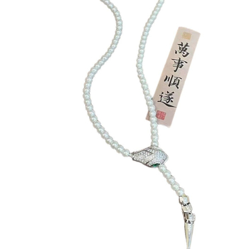 Νέο κολιέ με χάντρες Spirit Snake από ασήμι 925, γυναικείο, φωτεινό, πολυτελές, niche, απλό, πολλαπλών χρήσεων, κλείδα