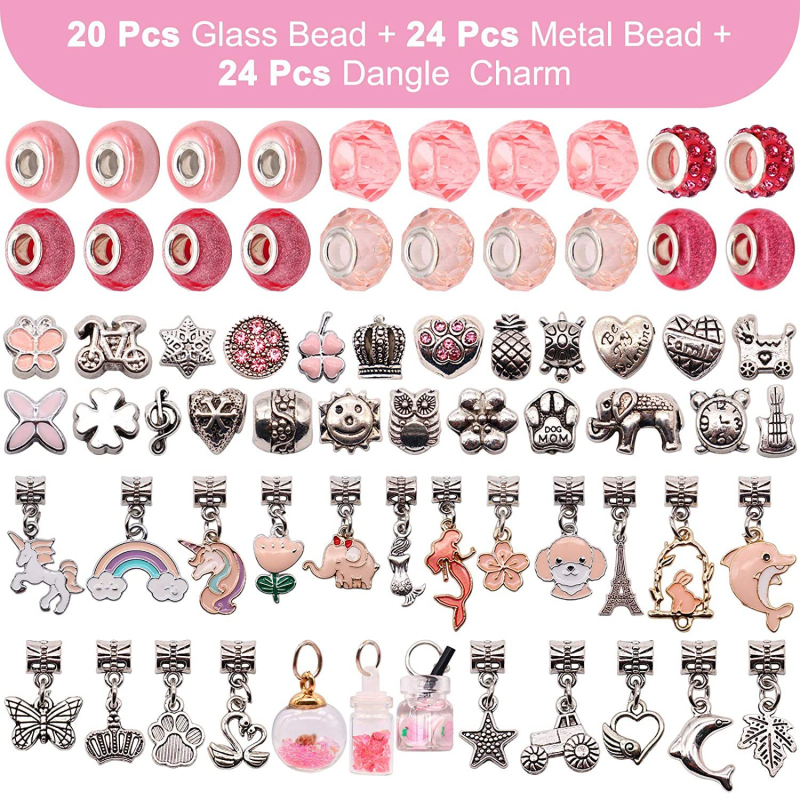 Brățară de cristal pentru copii, desene animate, Internet, fierbinte, bijuterii DIY lucrate manual, set cadou cu 77 de piese, brățară pentru fete