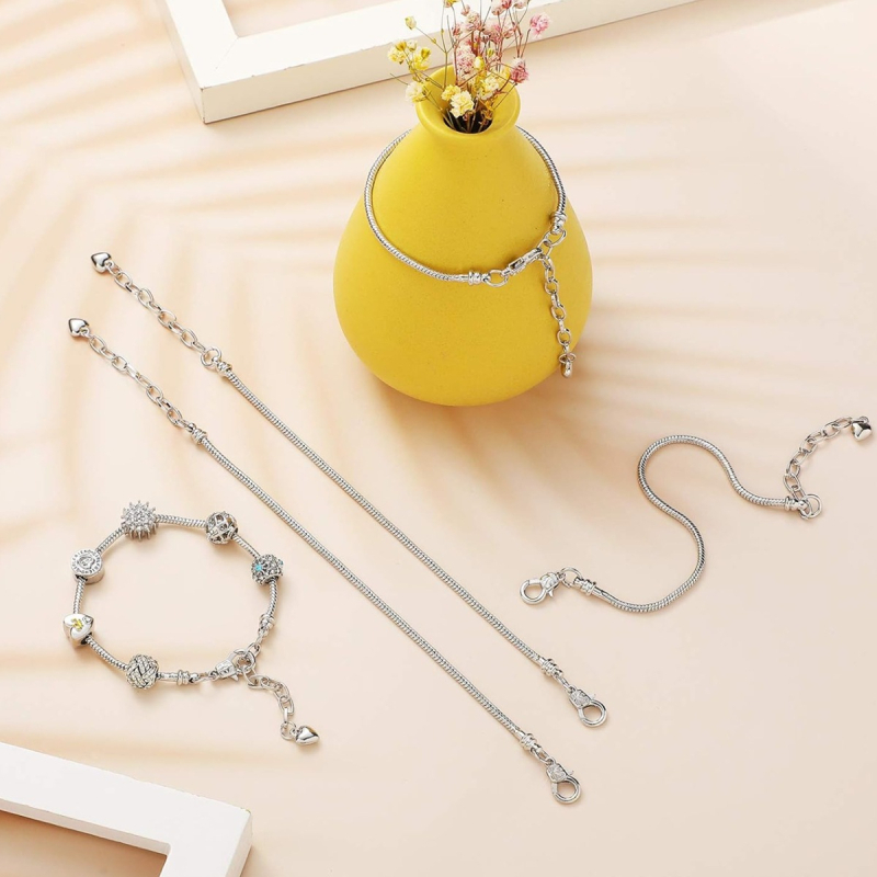 Accesorii de bijuterii DIY en-gros în stoc Panjia Basic Lobster Clamp Snake Bone Silver Bracelet Neted Bracelet