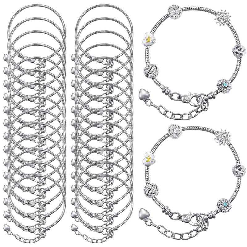 Accesorii de bijuterii DIY en-gros în stoc Panjia Basic Lobster Clamp Snake Bone Silver Bracelet Neted Bracelet