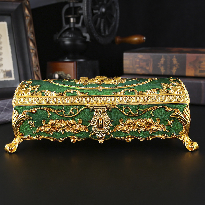 Europietiško stiliaus išskirtinė papuošalų dėžutė, aukštos klasės baldai, vintažinė laikymo dėžutė, klasikinė papuošalų dėžutė, kūrybinga prabangi papuošalų dėžutė