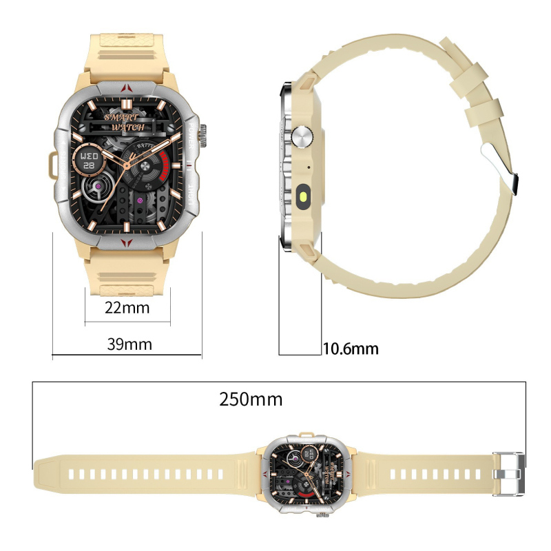 Prekogranični novi elektronički pametni sat za sportove na otvorenom, veliki zaslon, Bluetooth poziv, vodootporni pedometar, praćenje otkucaja srca