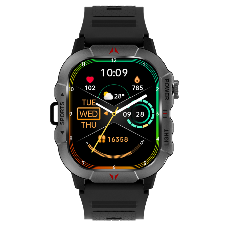 Prekogranični novi elektronički pametni sat za sportove na otvorenom, veliki zaslon, Bluetooth poziv, vodootporni pedometar, praćenje otkucaja srca
