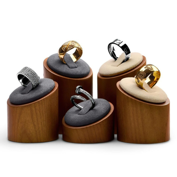 Crni prsteni i naušnice od oraha, stalak za naušnice, rekviziti za pohranu nakita od mikrovlakana od punog drva