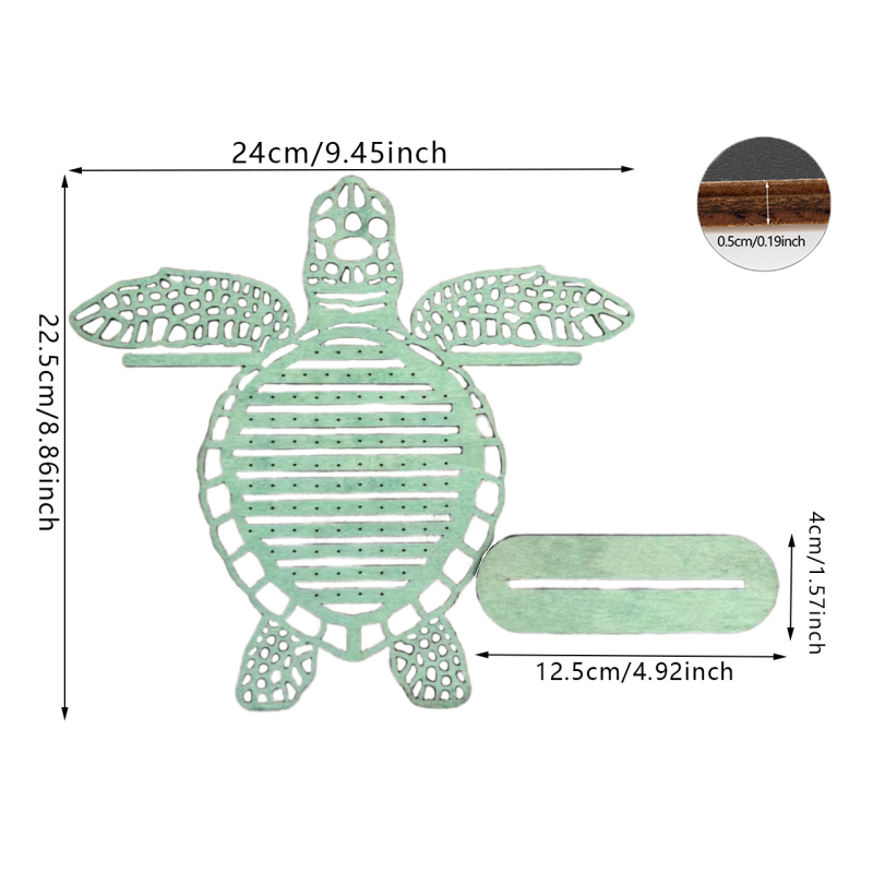 Raft de bijuterii retro transfrontalier în formă de broască țestoasă creativă, raft de cercei din lemn, raft de bijuterii de mare capacitate