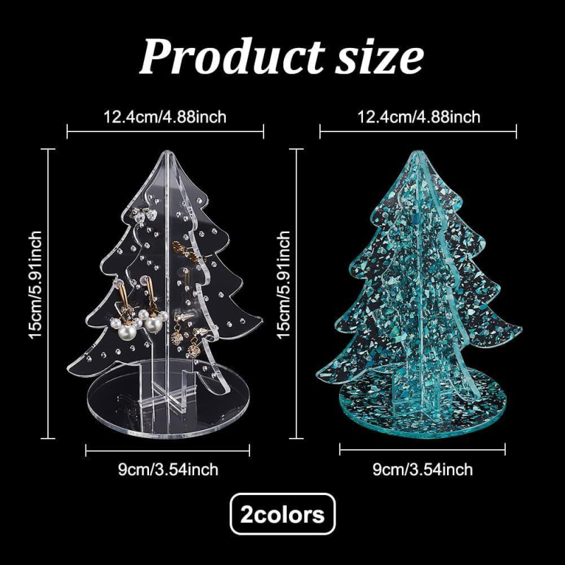 Läbipaistev kõrvarõngaste hoiukarp jõuluteemaline akrüülist kõrvarõngaste vitriin naistele kõrvarõngaste hoidikuga ehteriiul