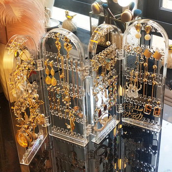 Ράφι για σκουλαρίκια Ράφι επίδειξης Αρχική αποθήκευση Κρεμαστό κολιέ Σκουλαρίκια Κουτί αποθήκευσης σκουλαρικιών Μεγάλη χωρητικότητα Διαφανές Shouyu Su