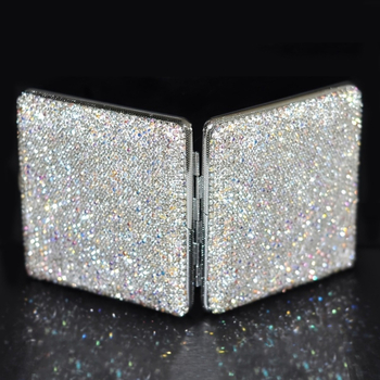 Δημοφιλές κουτί τσιγάρων διπλής όψης με διαμάντια, πολυτελές, δημιουργικό και εξατομικευμένο κουτί τσιγάρων με στρας, φορητό κουτί τσιγάρων υψηλής ποιότητας για γυναίκες σε διασυνοριακό επίπεδο.