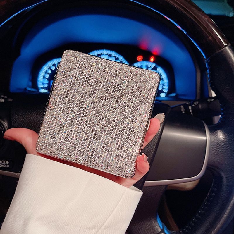 Populaarne tipptasemel kahepoolne teemantidega kaunistatud sigaretikarp, luksuslik, loominguline ja isikupärastatud kivikestega sigaretikarp, piiriülene tipptasemel kaasaskantav sigaretikarp naistele