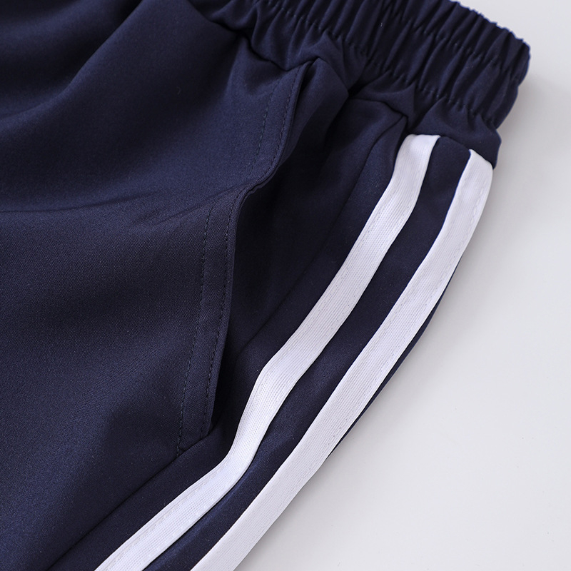 Tanke ljetne hlače za dječake za učenike osnovne i srednje škole, školske uniforme s dvije pruge, crne i tamnoplave sportske hlače, ravne školske hlače