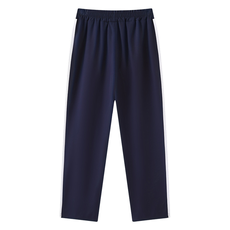 Tanke ljetne hlače za dječake za učenike osnovne i srednje škole, školske uniforme s dvije pruge, crne i tamnoplave sportske hlače, ravne školske hlače