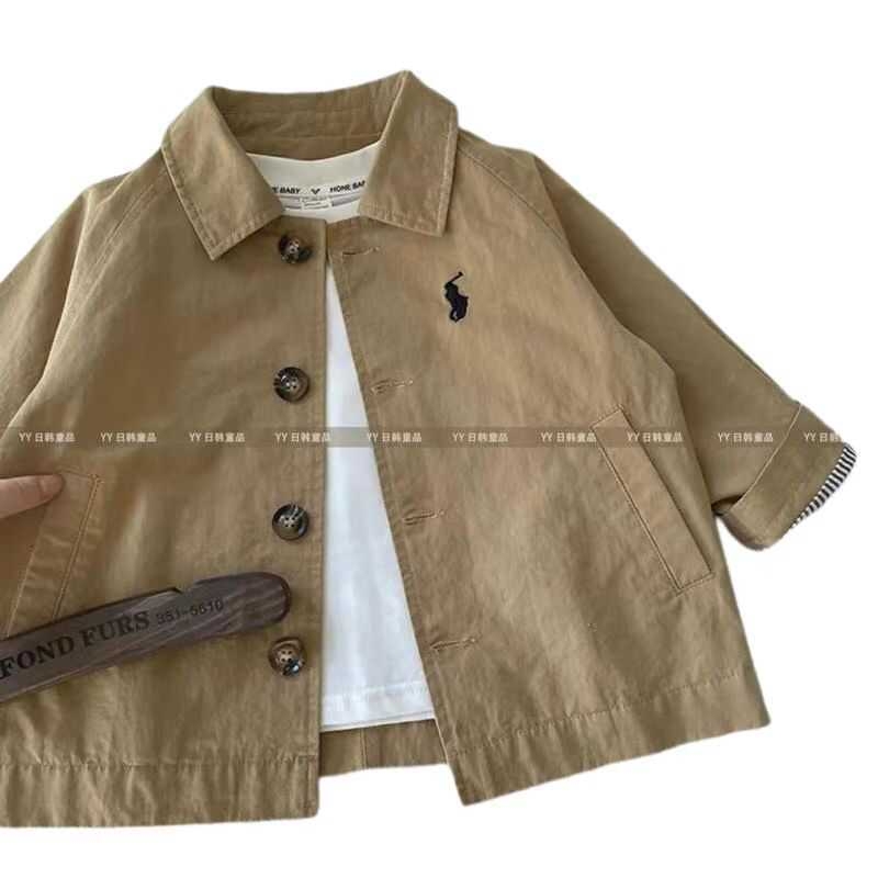 Dječja vjetrovka u čistim bojama, proljeće i jesen 2024., novi stil, vjetrovka srednje duljine za dječake i djevojčice, moderna