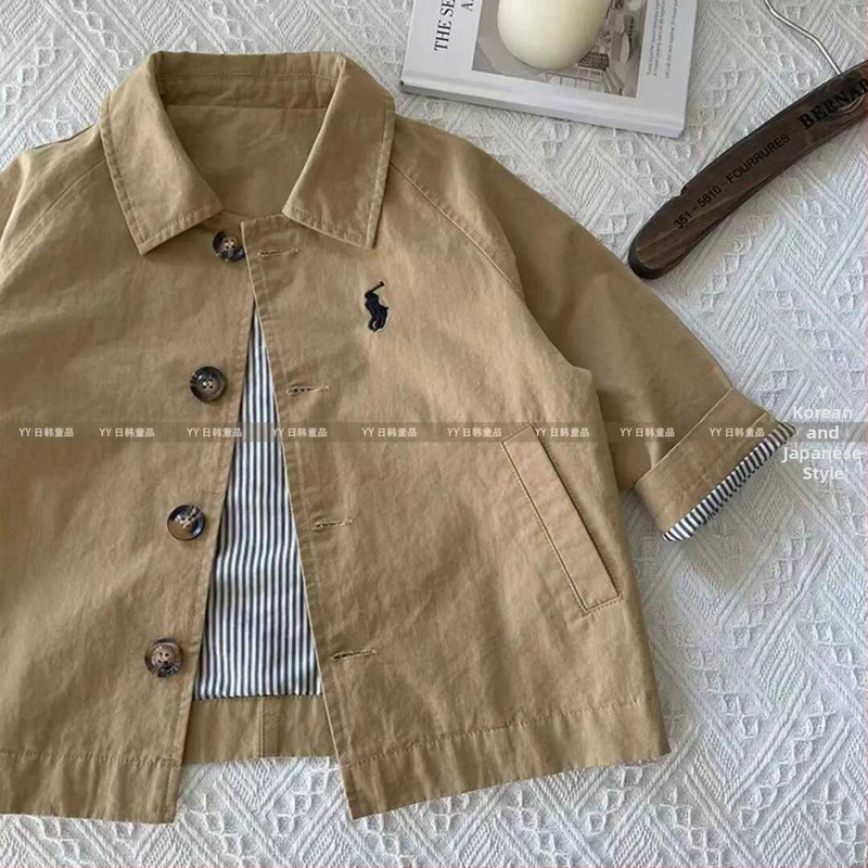 Dječja vjetrovka u čistim bojama, proljeće i jesen 2024., novi stil, vjetrovka srednje duljine za dječake i djevojčice, moderna