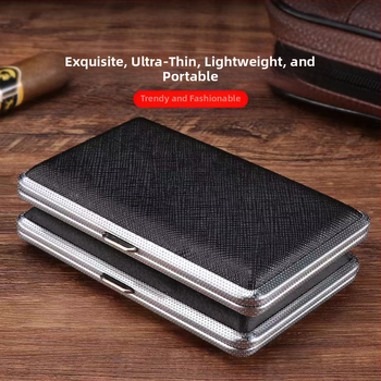 Μεσαίου και Λεπτού Τύπου Κουτί Τσιγάρων, Πακέτο 20 Φορητών Κουτιών Τσιγάρων, Μεταλλική Δερμάτινη Απλή Θήκη Τσιγάρου