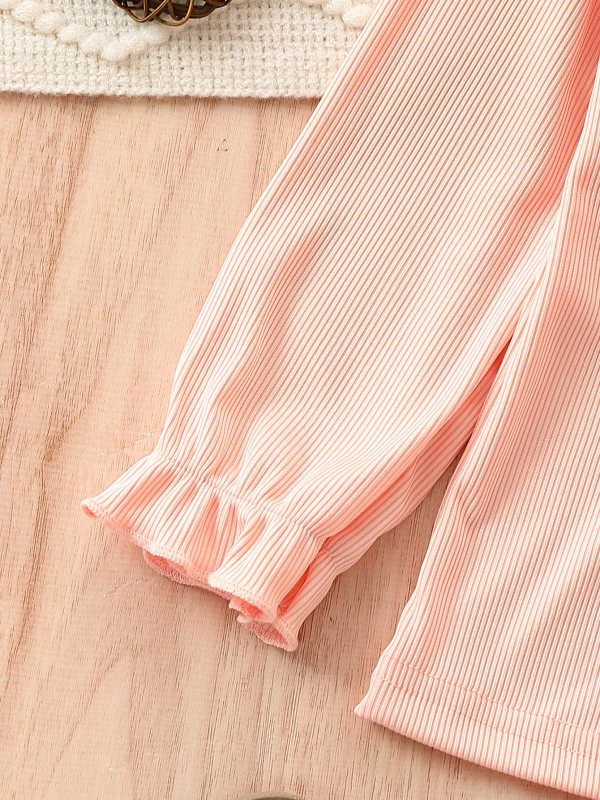 Comerț exterior en-gros fete cu mânecă lungă guler de păpușă primăvară și toamnă tricou copii fete modă guler de dantelă stil străin drăguț