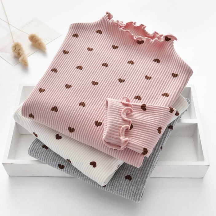 Čisti pamučni djevojački bazna majica, dječja bazna majica dugih rukava, bebina proljetna i jesenska donja odjeća, djevojačko intimno donje rublje klase A