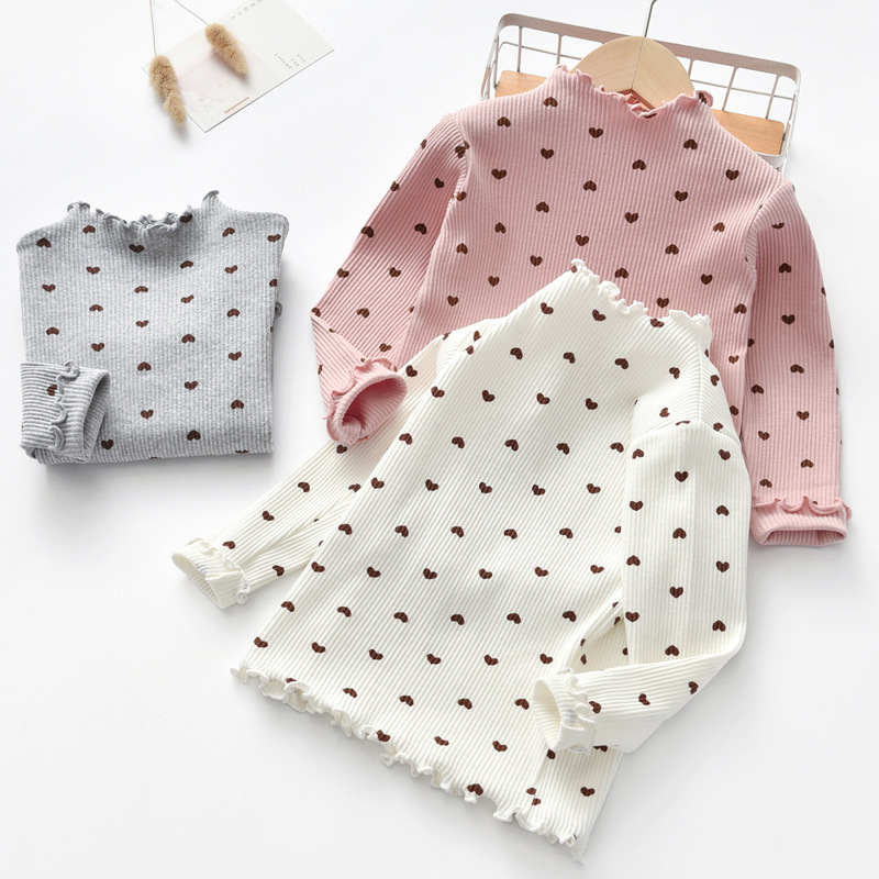 Tricou de bază din bumbac pur pentru fete, tricou de bază cu mânecă lungă pentru copii, tricou de bază pentru bebeluși de primăvară și toamnă, lenjerie intimă pentru fete de clasa A