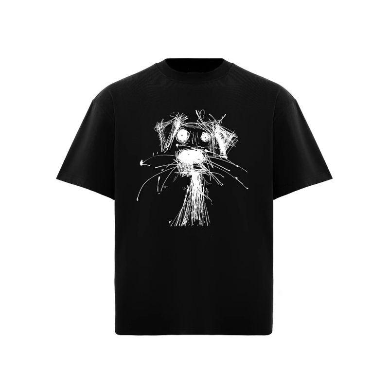 [Sketch Line Puppy] Tricou National Tide Heavy American Retro din bumbac pentru băieți, mânecă scurtă, la modă, nou