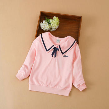 Tüdrukute pikkade varrukatega kevad- ja sügisriietus madruskraega vanematele lastele, moodne Korea stiilis puuvillane laste topp