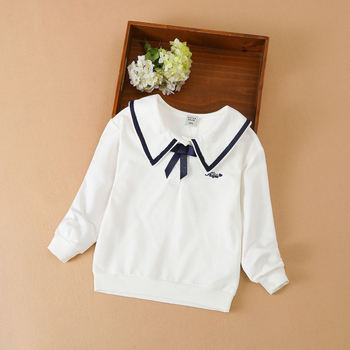 Tüdrukute pikkade varrukatega kevad- ja sügisriietus madruskraega vanematele lastele, moodne Korea stiilis puuvillane laste topp