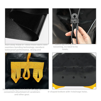 Pārrobežu karsti pārdota āra sporta virvju uzglabāšanas soma alpīnismam, klinšu kāpšanas soma, salokāma plecu virvju soma, upes mugursoma