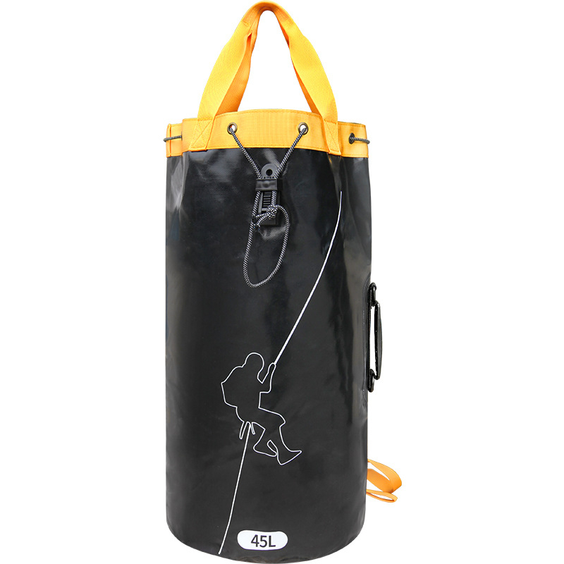 Pārrobežu karsti pārdota āra sporta virvju uzglabāšanas soma alpīnismam, klinšu kāpšanas soma, salokāma plecu virvju soma, upes mugursoma