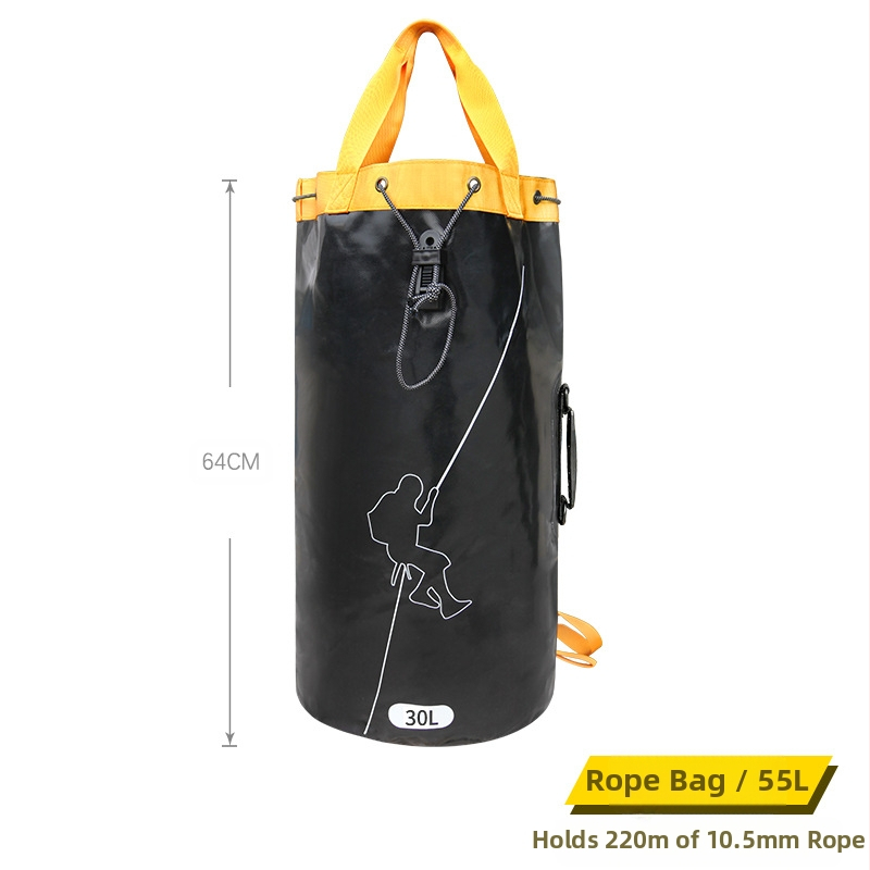 Pārrobežu karsti pārdota āra sporta virvju uzglabāšanas soma alpīnismam, klinšu kāpšanas soma, salokāma plecu virvju soma, upes mugursoma
