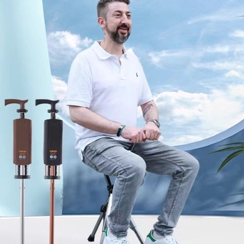 Prenosné multifunkčné skladacie barle CrossBorder Ultra-Light, protišmykové chodítko, skladacia stolička pre seniorov, prenosné chodítko pre seniorov, na ktorom môže sedieť.