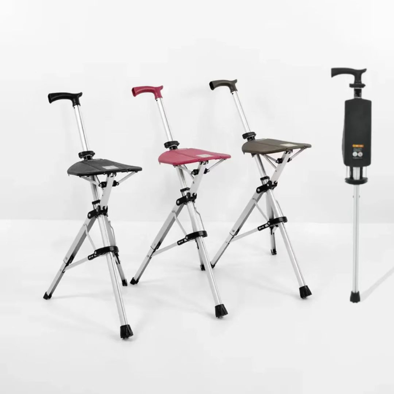 Prenosné multifunkčné skladacie barle CrossBorder Ultra-Light, protišmykové chodítko, skladacia stolička pre seniorov, prenosné chodítko pre seniorov, na ktorom môže sedieť.