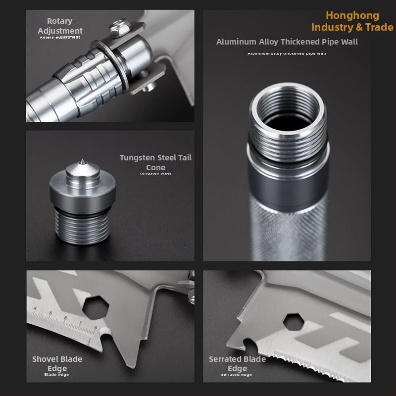 Къмпинг многофункционална лопата за отваряне, открита къмпинг риболовна лопата за кола, манганова стомана, сгъваема армировъчна лопата