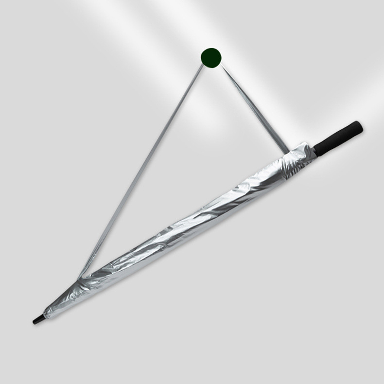 Ψ 40 colių 180 cm ypač didelis ilga rankena vyriškas lauko skėtis nuo saulės, titano sidabro spalvos, guminis dvigubas golfo skėtis nuo saulės