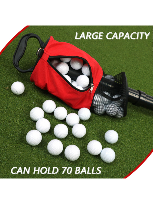Prekogranična gornja i donja platnena cijev za prikupljanje loptica za golf, 70 loptica, bez savijanja i lako se uklanja, mrežasta torba za prikupljanje loptica za golf