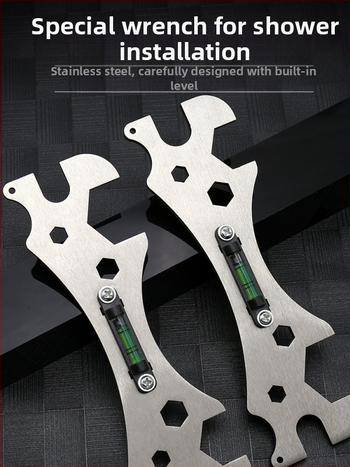 Dušipaigalduse artefakt, multifunktsionaalne vannitoa mutrivõti, segamisventiil, dušitasand, torulukksepa spetsiaalsed tööriistad
