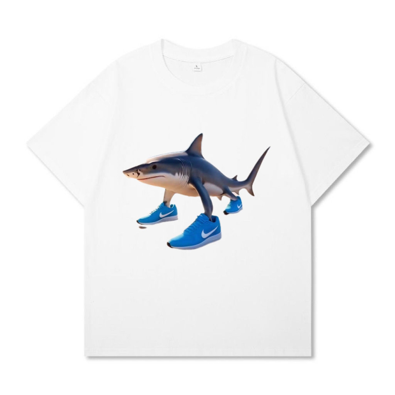 Tralalero Tralala naljakas haikoeraga meeste ja naiste moetrendi trendikas polüester ümara kaelusega lühikeste varrukatega T-särk