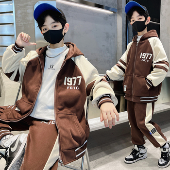 Παιδικά ρούχα για αγόρια άνοιξη και φθινόπωρο κοστούμι 2024 νέα μεγάλα αγόρια καθαρό κόκκινο όμορφος δύο τεμαχίων μόδας γενιάς