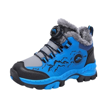 Vaikiški alpinizmo batai, žieminiai medvilniniai batai, su vilnos pamušalu, sustorinti šilti batai, neslystantys berniukiški dideli medvilniniai lauko batai, vaikiški batai