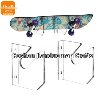 1 чифт акрилни стойки за скейтборд, стенен монтаж, хоризонтална стойка за съхранение на скутери, стойка за лонгборд