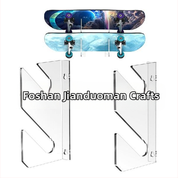 1 чифт акрилни стойки за скейтборд, стенен монтаж, хоризонтална стойка за съхранение на скутери, стойка за лонгборд