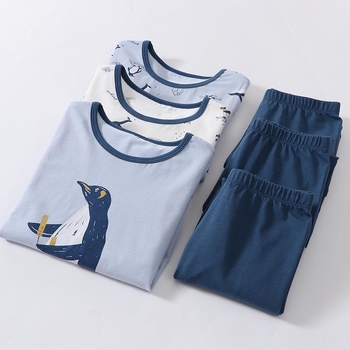 Berniukų rudens ir žiemos apatinių komplektas, rudens drabužių ir kelnių komplektas, likros medvilnės, vidutinio ir didelio dydžio vaikų apatinių komplektas, naujo stiliaus šukuosena