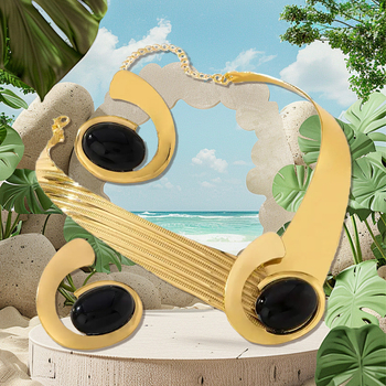 1 σετ από γοητευτικά κομψά ένθετα ακρυλικά σκουλαρίκια και κολιέ με ρετρό σχέδιο, ευρωπαϊκή και αμερικανική διασυνοριακή υπερβολή