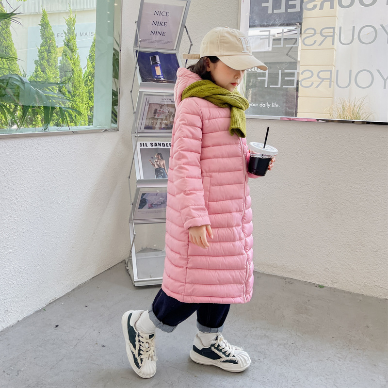 Prekogranična jesenska i zimska dječja pamučna odjeća za dječake i djevojčice, pamučni kaputi srednje duljine za stariju djecu, debele pamučne jakne preko koljena, debele i tople