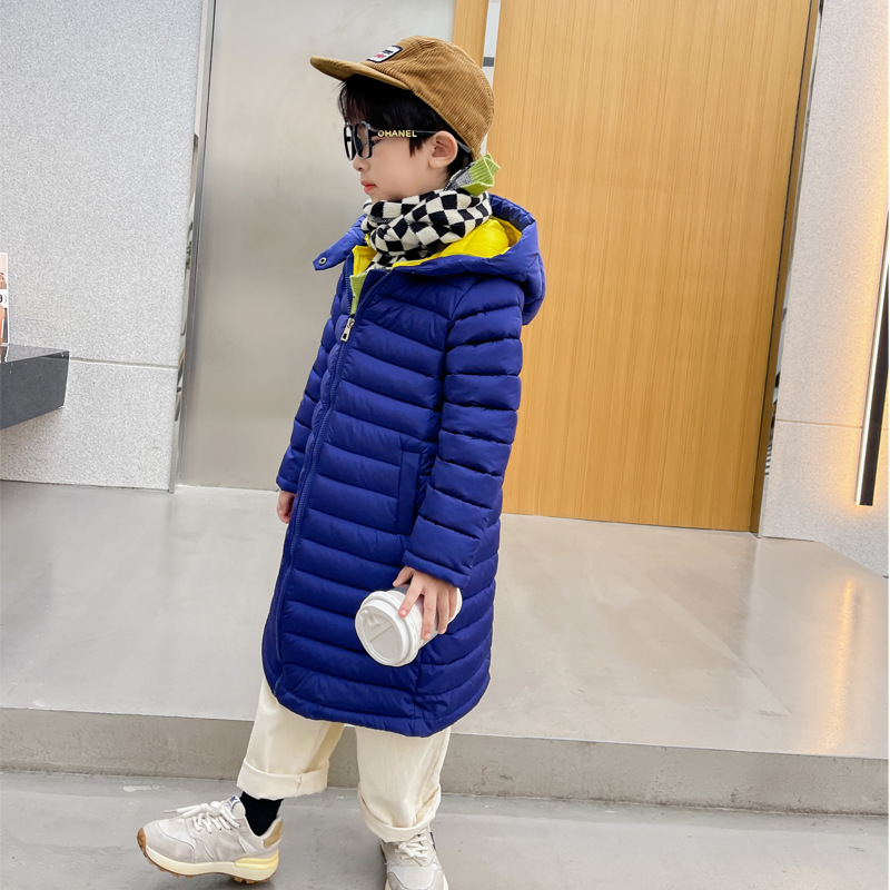 Prekogranična jesenska i zimska dječja pamučna odjeća za dječake i djevojčice, pamučni kaputi srednje duljine za stariju djecu, debele pamučne jakne preko koljena, debele i tople