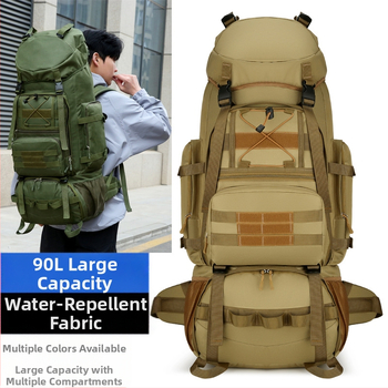Āra pārgājienu alpīnisma soma vīriešiem, 90 litru ietilpīga, viegla mugursoma sievietēm, ūdensnecaurlaidīga ceļojumu soma