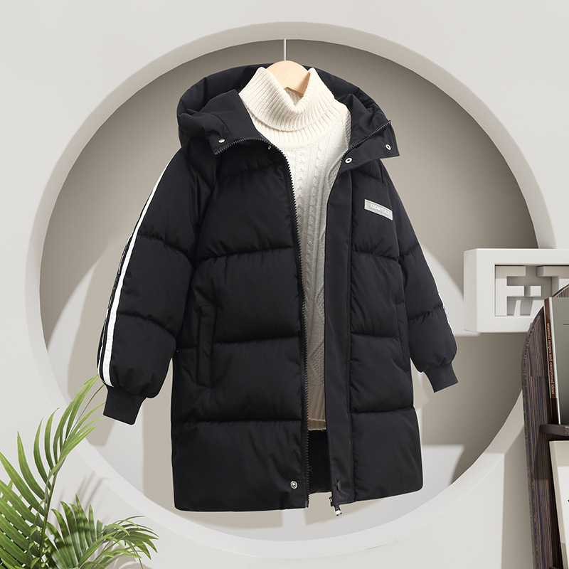 Dječji kaput od perja s pamučnom podstavom, srednje duljine, kaput od perja s pamučnom podstavom za dječake i djevojčice, dječji kaput preko koljena, debela podstava od pamuka