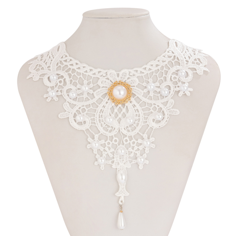 Европейски и американски трансграничен съд Винтидж готически колие с пискюли, елегантна дантела с тъмен рубин, висулка