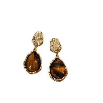 Retro stílusú Maillard borostyán fülbevaló női, niche dizájnú, kiváló minőségű fülbevalók, könnyű luxus 925 ezüst tűs fülbevalók