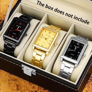 DIJANES piiriülene kuummüügikell, 3-osaline meeste käekella komplekt, terasest vööga võrgust vöökell, kvartskell