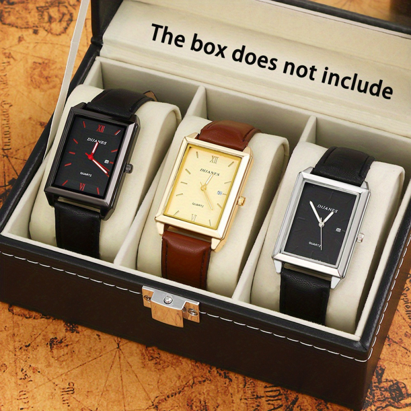 DIJANES piiriülene kuummüügikell, 3-osaline meeste käekella komplekt, terasest vööga võrgust vöökell, kvartskell