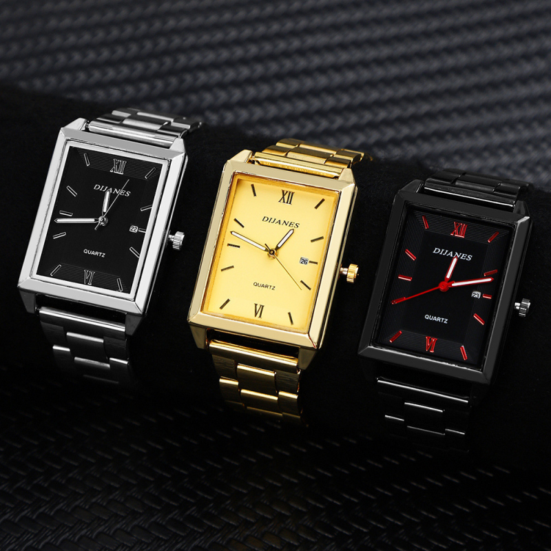 DIJANES piiriülene kuummüügikell, 3-osaline meeste käekella komplekt, terasest vööga võrgust vöökell, kvartskell