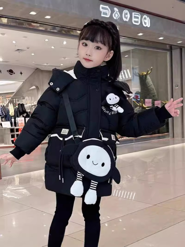 Zimske jakne s pamučnom podstavom za djevojčice i djecu 2025. Novi stil baršunastih jakni s debelom pamučnom podstavom, jakne srednje duljine s pamučnom podstavom